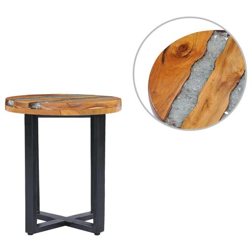 vidaXL Table basse 40x45 cm Bois de teck massif et, Maison & Meubles, Tables | Tables de salon, Neuf, Envoi