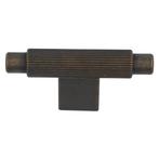 T-knop geribbeld 70 mm brons antiek, Nieuw, Overige materialen, Klink of Kruk