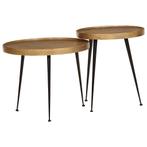 vidaXL Salontafel 2 stuks Gouden bewerkt hout, Verzenden, Nieuw