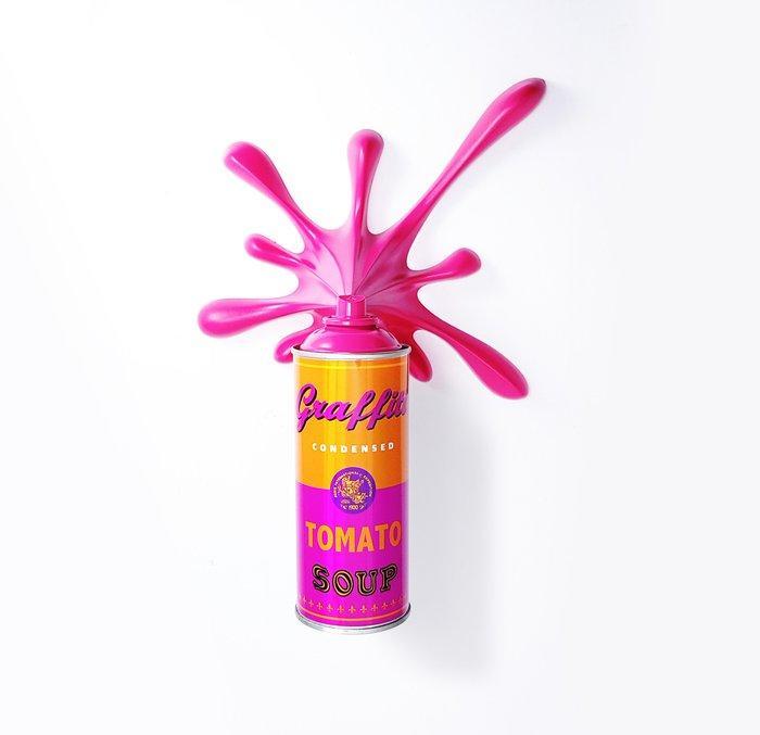 2FAST - Pink Graffiti Tomato Soup Splash Sculpture, Antiek en Kunst, Kunst | Designobjecten