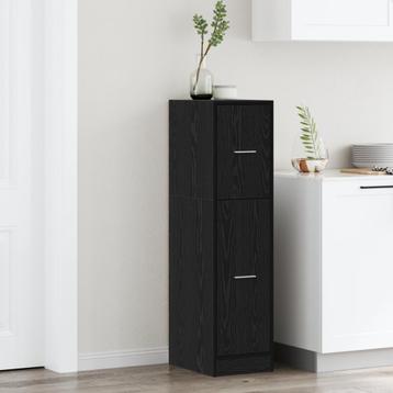 vidaXL Apothekerskast Zwart Eiken 30x41x118 cm Bewerkt Hout, Verzenden