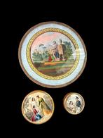 Doos (3) - carton, Messing, Glas - Dozen bevestigd onder, Antiek en Kunst