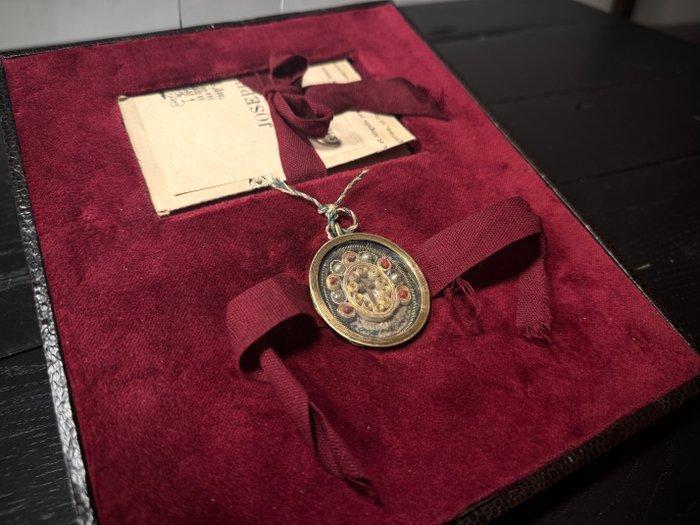 Reliekhouder - Brons - 1910-1920 - Ligno Sanctissimae Crucis, Antiek en Kunst, Kunst | Niet-Westerse kunst
