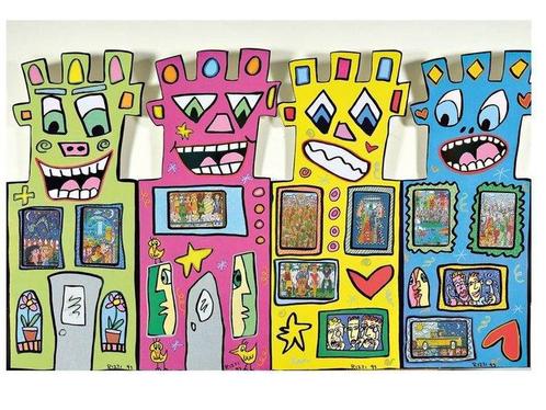 James Rizzi (1950-2011) - Rizzi Tower · 4 pieces, Antiek en Kunst, Kunst | Schilderijen | Modern