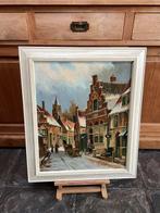 Hollandse School (XX) - Paardenslee in een straatje in de