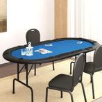 vidaXL Table de poker pliable 10 joueurs Bleu 206x106x75, Verzenden