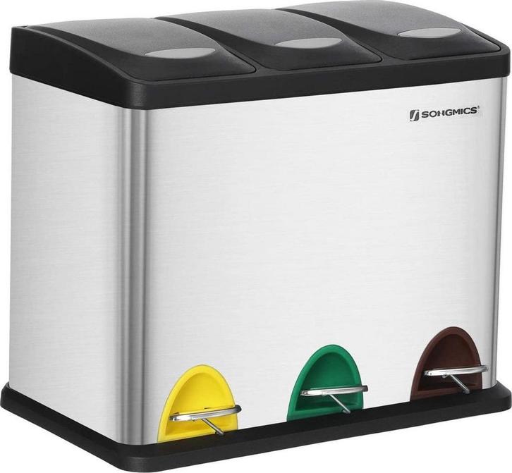 Pedaalemmer - Afvalscheidingssysteem - Stevig - Zwart, Huis en Inrichting, Keuken | Keukenbenodigdheden, Nieuw, Ophalen of Verzenden
