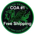 Niue. 2 Dollars 2022 Welsh Dragon - COA #1 - Black Platinum
