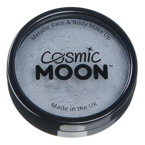 Cosmic Moon Metallic Pro Face Paint Cake Pots Silver 36g, Hobby en Vrije tijd, Feestartikelen, Nieuw, Verzenden