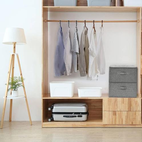 vidaXL Opbergboxen 2 st 43x34x23 cm stof grijs, Doe-het-zelf en Bouw, Kratten en Dozen, Nieuw, Verzenden