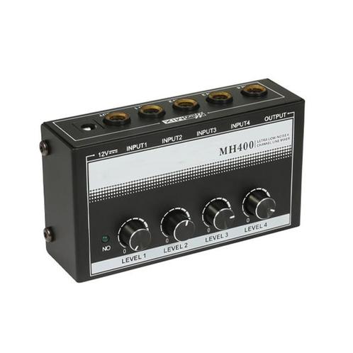 Mono Audio mixer - 1/4-Inch TS Ingang - 4 Kanaals - MH400 -, TV, Hi-fi & Vidéo, TV, Hi-fi & Vidéo Autre