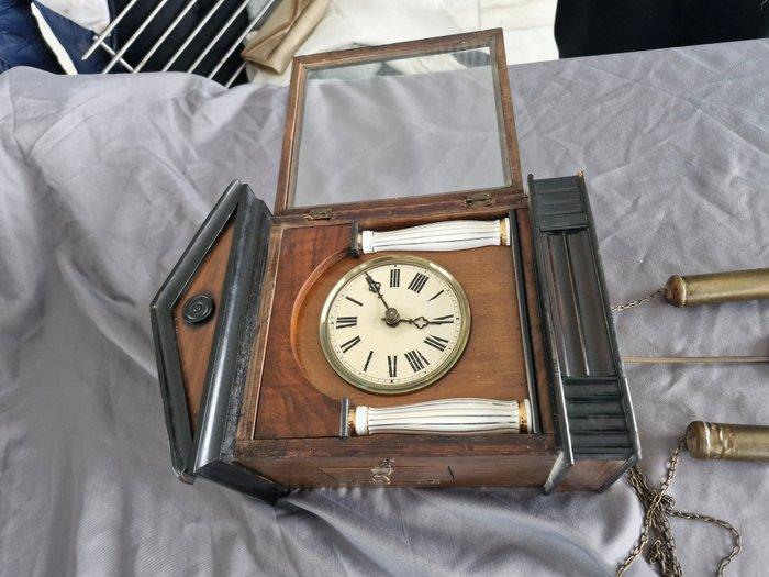 Lijstklok - biedermeyer - Hout - 1850-1900, Antiek en Kunst, Antiek | Klokken