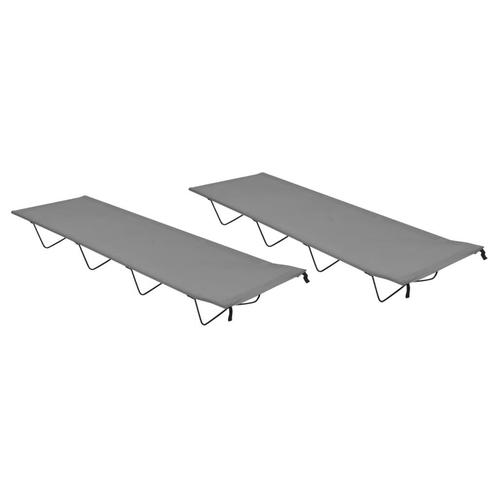vidaXL Campingbedden 2 st 180x60x19 cm oxford stof en staal, Caravans en Kamperen, Kampeermeubelen, Nieuw, Verzenden