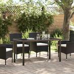 vidaXL Tuin Tafel Zwart 140 x 80 x 73 cm Massief teakhout, Tuin en Terras, Tuintafels, Verzenden, Nieuw