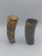 Pair of Natural Horn Drinking Cups - Set of 2 -  - Hoorn, Antiek en Kunst