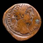 Romeinse Rijk. Marcus Aurelius (AD 161-180). Sestertius Rome, Postzegels en Munten