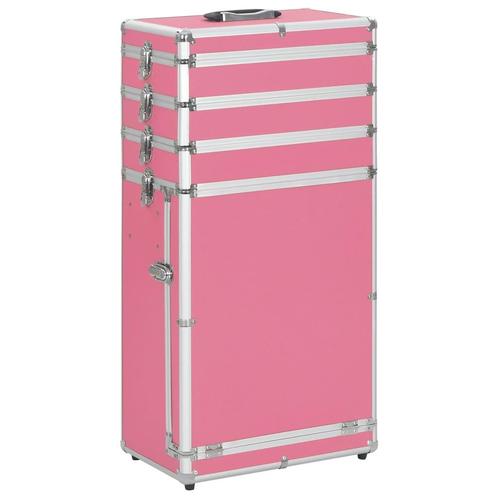 vidaXL Make-up trolley aluminium roze, Bijoux, Sacs & Beauté, Trousses de toilette, Envoi