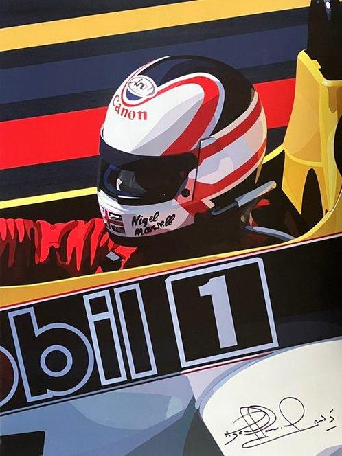 Williams - Monaco Grand Prix - Nigel Mansell - 1985 - Print, Verzamelen, Automerken, Motoren en Formule 1