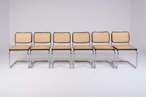 Gavina - Marcel Breuer - Chaise (6) - Cesca - Acier, paille, Antiek en Kunst, Kunst | Designobjecten