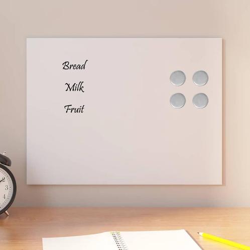vidaXL Magneetbord voor aan de wand 40x30 cm gehard glas wit, Zakelijke goederen, Kantoor en Winkelinrichting | Kantoorartikelen