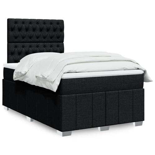 vidaXL Boxspring met matras stof zwart 120x200 cm, Huis en Inrichting, Slaapkamer | Bedden, Nieuw, Verzenden