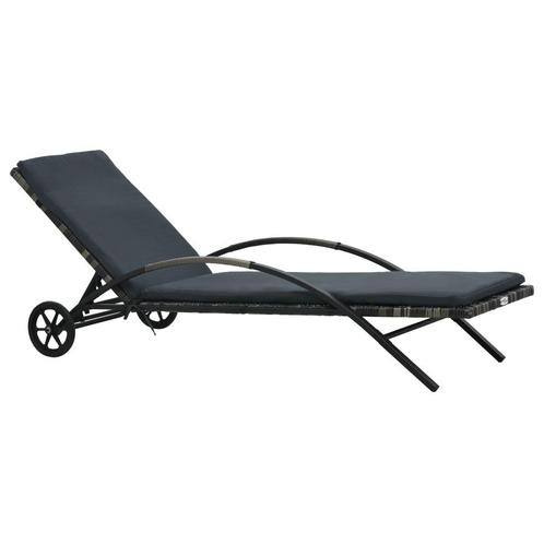 Tuin Ligbed Antraciet - Verstelbaar | Retour Deal | 40%, Tuin en Terras, Ligbedden, Nieuw, Rotan, Verzenden