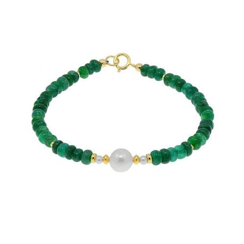 Zonder Minimumprijs - Armband - 18 karaat Geel goud Parel -, Handtassen en Accessoires, Armbanden
