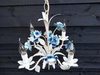 Lustre - Floral - Fer forgé - Tole fleurs bleues, Antiek en Kunst
