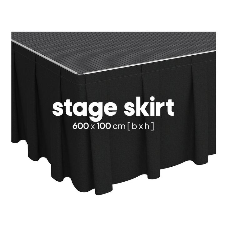 FORTEX Podiumrok geplooid 6m (b) x 100cm (h) StageMolton 320, Muziek en Instrumenten, Licht en Laser, Verzenden