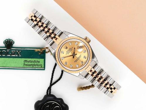 Rolex Lady-Datejust 26 69173 uit 1989, Bijoux, Sacs & Beauté, Montres | Femmes, Envoi
