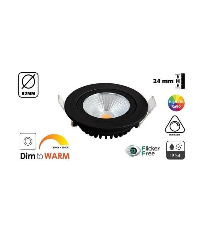 Led Spot Zwart Dim To Warm | Unieke Sfeerbeleving, Huis en Inrichting, Lampen | Spots, Nieuw, Led, Inbouw, Verzenden