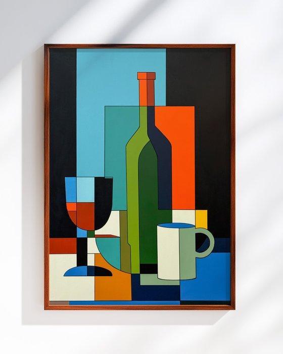 Alejandro Gonzalez - Bodegones Geométricos 96 - XL - (NO, Antiek en Kunst, Kunst | Schilderijen | Modern