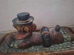 Statue en bois vintage de Donald Duck dans une baignoire, Verzamelen, Nieuw