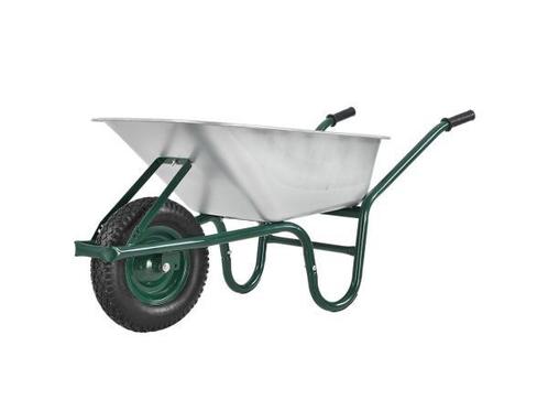 Veiling - Kruiwagen 100 Liter - Luchtbanden - Zilver - Max., Tuin en Terras, Kruiwagens