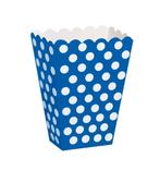 Blauwe Popcorn Bakjes Witte Stippen 13,7cm, Verzenden, Nieuw