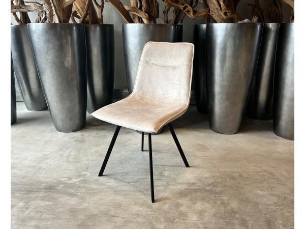 Veiling - Stoel Nora (set van 6) Velvet - Velours - Creme -, Huis en Inrichting, Stoelen, Nieuw