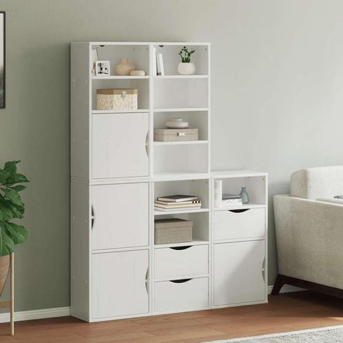 vidaXL Bijzetkasten 5 st ODDA 40x24x79 cm massief grenenhout, Huis en Inrichting, Kasten | Dressoirs, Nieuw, Verzenden