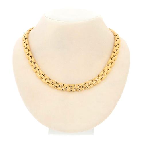 18 Krt. Exclusief gouden bismarck schakel collier; 41,5 c..., Handtassen en Accessoires, Kettingen, Overige kleuren, Gebruikt