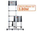 Veiling - Telescopische ladder uitschuifbaar tot 380 cm, Doe-het-zelf en Bouw, Ladders en Trappen, Nieuw