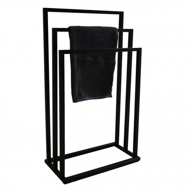 Badkamerhanger 3-armig Zwart | Tweede Kansje | Industrieel, Huis en Inrichting, Badkamer | Badtextiel en Accessoires, Zwart, Nieuw