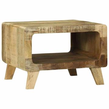 vidaXL Koffietafel 50x50x35 cm Massief Ruw Mango Hout, Verzenden