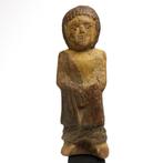 Oud-Egyptisch Hout Groot figuur van een priester, Antiek en Kunst
