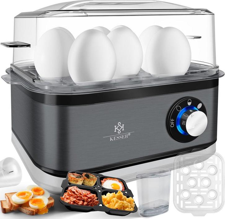 KESSER® Eierkoker - 8 Eieren - 500W - BPA-vrij - Antraciet, Huis en Inrichting, Woonaccessoires | Overige, Verzenden