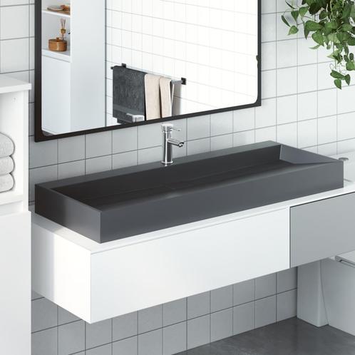 vidaXL Wastafel 120x46x11 cm mineraal gegoten/marmer gegoten, Doe-het-zelf en Bouw, Sanitair, Nieuw, Verzenden