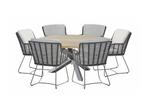 4 Seasons Outdoor Fabrice tuinset antraciet met Louvre tafel, Nieuw