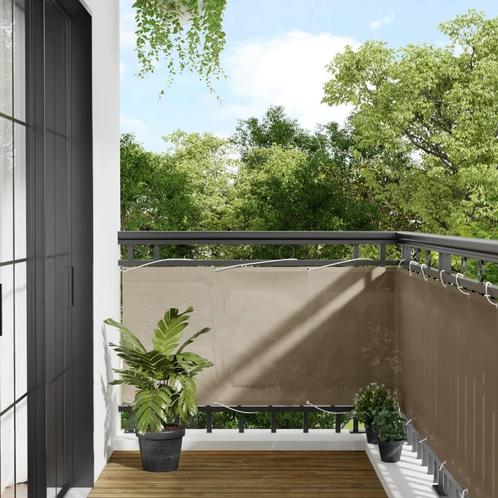 vidaXL Écran de balcon taupe 75x1000 cm 100% polyester, Jardin & Terrasse, Parasols, Neuf, Envoi