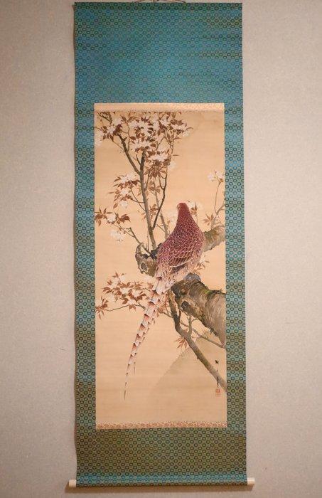 Lente bloemen en vogels - kersenbloesems en fazant -, Antiek en Kunst, Antiek | Overige Antiek