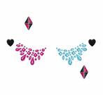 Roze Blauwe Gezicht Stickers Juwelen, Hobby & Loisirs créatifs, Articles de fête, Verzenden
