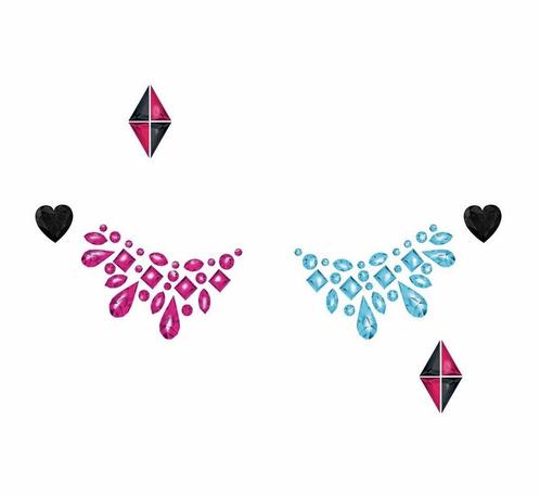 Roze Blauwe Gezicht Stickers Juwelen, Hobby & Loisirs créatifs, Articles de fête, Envoi