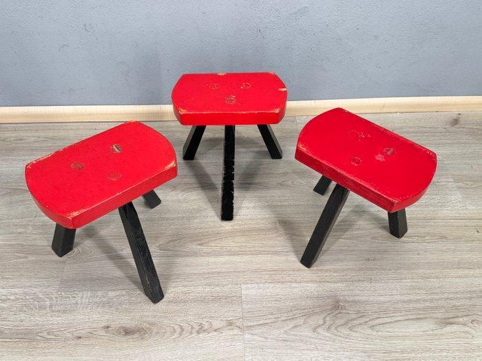 Kruk - Hout - Drie melk krukken, Antiquités & Art, Curiosités & Brocante